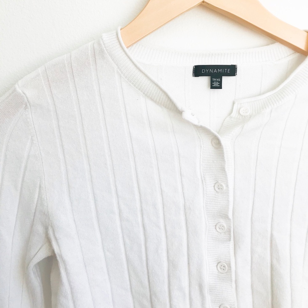 DYNAMITE White crop cardigan - Picture 6 of 8